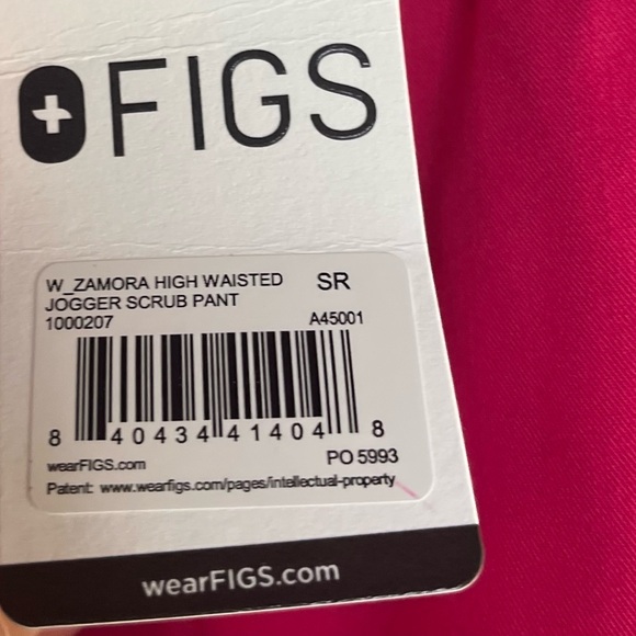 FIGS shocking pink Zamora high waisted joggers Scrubs! Size Small Regular, NEW! - Picture 7 of 13